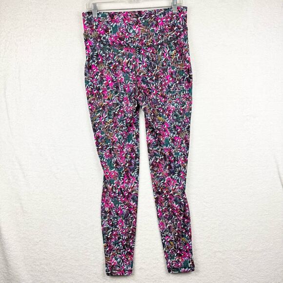 Lululemon Base Pace High-Rise Fleece Run Tight 28" Floral Electric Multi Size 10 - Picture 15 of 16